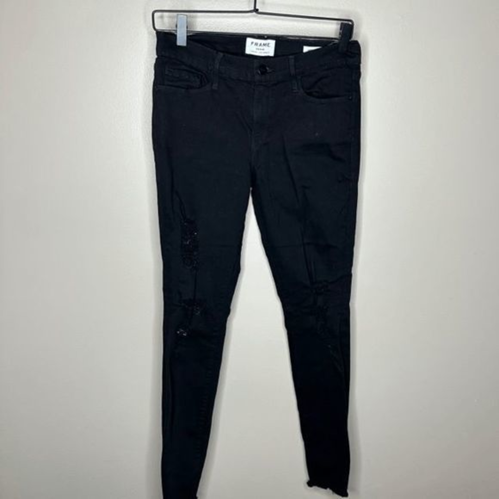 Frame Black Ripped Le Skinny de Jeanne‎ Jeans